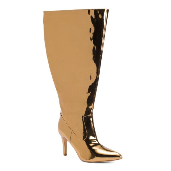 FASHION TO FIGURE Bronze Wide Width Lisette Knee High Boots